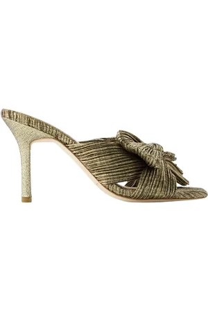 Loeffler Randall Buty, Kobieta, Żółty, 37 EU, Claudia Złote Sandały z Syntetycznej Skóry