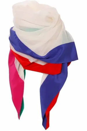 Saint Laurent Pre-owned, Kobieta, Biały, ONE SIZE, Pre-owned Vintage square scarf with colored edges