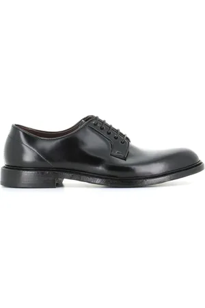 Green george Buty, Mężczyzna, Czarny, 42 EU, Czarne szczotkowane skórzane buty Derby