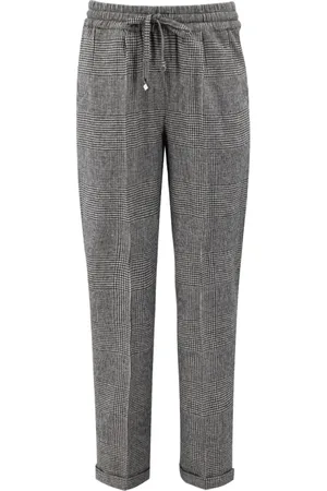 Kiton Spodnie, Kobieta, Czarny, L, Kaszmir, Spodnie Slim-fit Ręcznie Robione