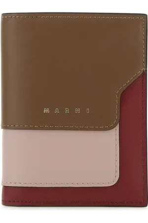 Marni Akcesoria, Kobieta, brązowy, ONE SIZE, Bi-Fold Portfel