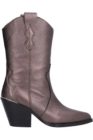 Alpe Buty, Kobieta, brązowy, 38 EU, Brązowy Skórzany Kowbojki Damskie