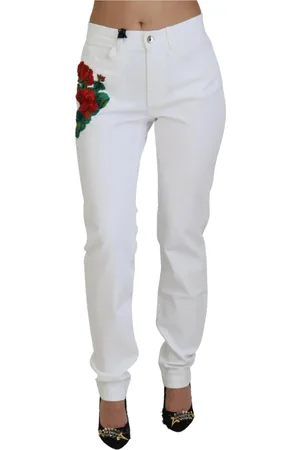 Dolce & Gabbana Spodnie, Kobieta, Biały, S, Piękne białe skinny jeansy