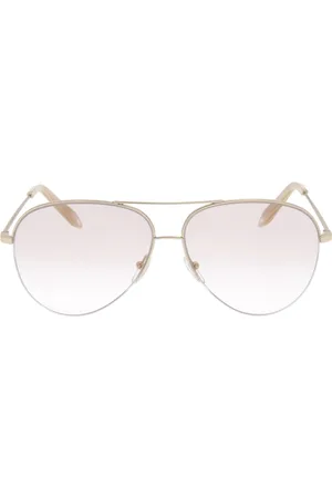 Victoria Beckham Akcesoria, Kobieta, Beżowy, ONE SIZE, Okulary przeciwsłoneczne Aviator Clic Victoria