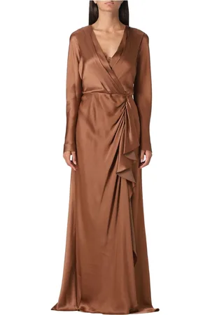 Alberta Ferretti Sukienki, Kobieta, brązowy, M, Sukienka Maxi