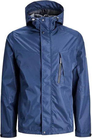 JACK & JONES Kurtki, Mężczyzna, Niebieski, L, Kurtka przeciwdeszczowa