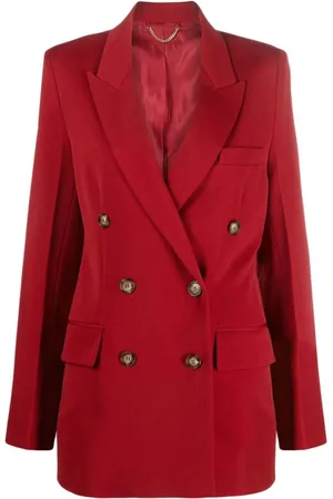 Victoria Beckham Kurtki, Kobieta, Czerwony, S, Czerwony dwurzędowy blezer