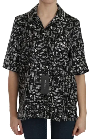 Dolce & Gabbana Bluzki, Kobieta, Czarny, M, Bluzka z Jedwabiu - Stylowa i Wygodna Koszula Damska