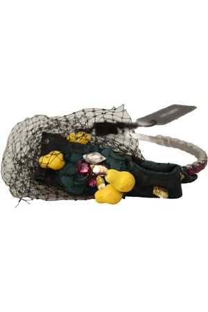Dolce & Gabbana Akcesoria, Kobieta, Czarny, ONE SIZE, Luksusowy Lemon Ozdobiony Opaska