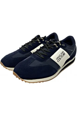 VERSACE Buty, Mężczyzna, Niebieski, 40 EU, Nylon, Retro Niebieskie Sneakersy