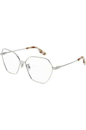 Alexander McQueen Akcesoria, Kobieta, Szary, ONE SIZE, Geometryczne Okulary Oversized dla Kobiet