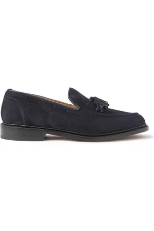 TRICKERS Buty, Mężczyzna, Niebieski, 40 1/2 EU, Zamsz, Suede Tassel Mokasyny