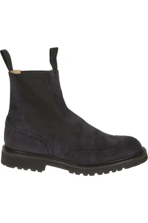 TRICKERS Buty, Mężczyzna, Niebieski, 40 EU, Zamsz, Granatowe Zamszowe Buty Chelsea