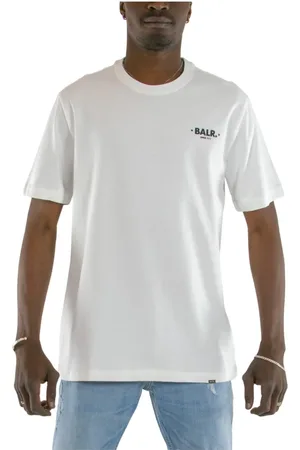 BALR. Koszulki, Mężczyzna, Biały, S, Len, Logo t -shirt