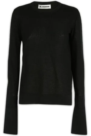 Jil Sander Swetry, Kobieta, Czarny, M, Bawełna, Sweter z okrągłym dekoltem