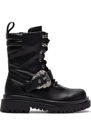 VERSACE Buty, Kobieta, Czarny, 38 EU, Czarne Botki dla Kobiet z 5 cm Obcasem