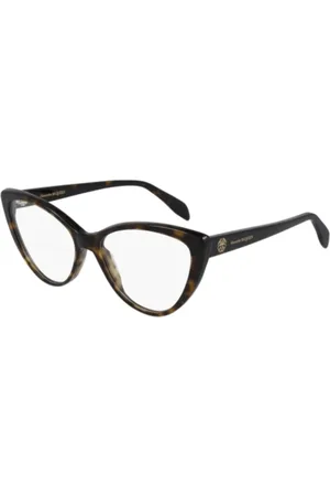 Alexander McQueen Akcesoria, Kobieta, brązowy, ONE SIZE, Seal Logo Okulary w kształcie kocich oczu