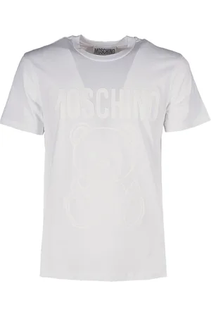 Moschino Koszulki, Mężczyzna, Biały, M, Ulepsz swoją koszulkę Teddy, Biały, Tone Sur Tone