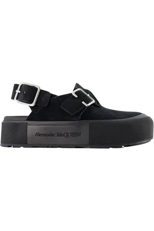 Alexander McQueen Buty, Mężczyzna, Czarny, 43 EU, Skóra, Mount Slick Sandały - Czarno-Srebrne Skóra