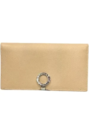 Bvlgari Pre-owned, Kobieta, Beżowy, ONE SIZE, Skóra, Pre-owned skórzane portfele