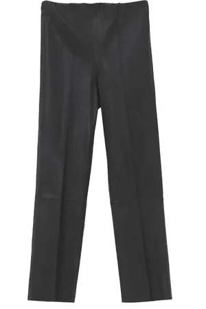 By Malene Birger Spodnie, Kobieta, Czarny, L, Len, Spodnie Slim-fit