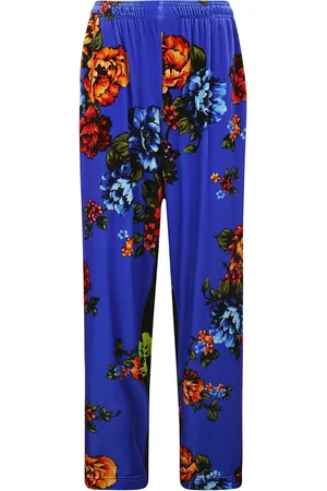 Vetements Spodnie, Kobieta, Wielobarwność, S, Welwetowe Spodnie Lounge z Kwiatami