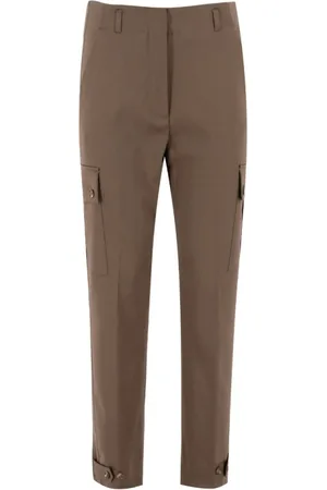 Kiton Spodnie, Kobieta, brązowy, M, Luksusowe Spodnie Slim-fit