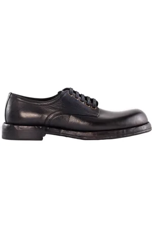 Dolce & Gabbana Buty, Mężczyzna, Czarny, 44 EU, Eleganckie Buty Derby z Horsehide