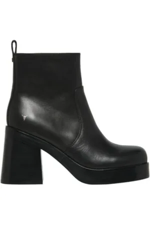 Windsor Buty, Kobieta, Czarny, 37 EU, Czarne Skórzane Botki Damskie - Rozmiar 38