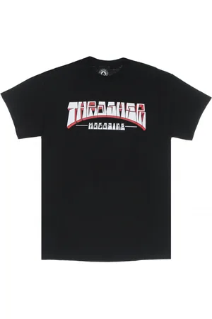 Thrasher Koszulki, Mężczyzna, Czarny, S, Firme Logo Tee - Czarna Streetwear