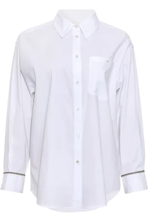 Heartmade Bluzki, Kobieta, Biały, M, Oversize Bawełniana Koszula