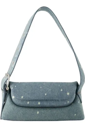 OSOI Torebki, Kobieta, Niebieski, ONE SIZE, Denim, Niebieska Bawełniana Torba na Ramię z Regulowanym Paskiem