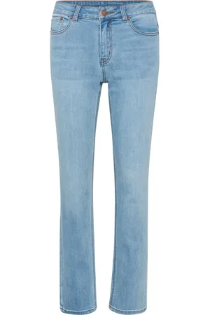 Kaffe Jeansy, Kobieta, Niebieski, L, Eleganckie jeansy Straight Leg z średnim stanem i klasycznymi kieszeniami