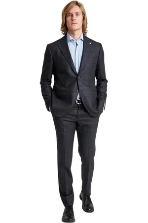 LUIGI BIANCHI MANTOVA Garnitury, Mężczyzna, Niebieski, L, Elegancka Sukienka