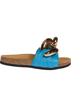 J.W.Anderson Buty, Kobieta, Niebieski, 36 EU, Modne Chain Slide Flats dla Kobiet