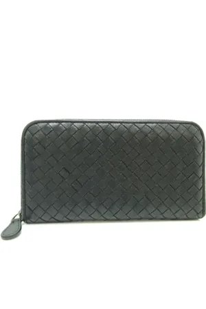 Bottega Veneta Pre-owned, unisex, Czarny, ONE SIZE, Używany Czarny Portfel Skórzany