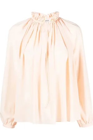 Lanvin Bluzki, Kobieta, Pomarańczowy, M, Pastelowa Różowa Bluzka z Krepy