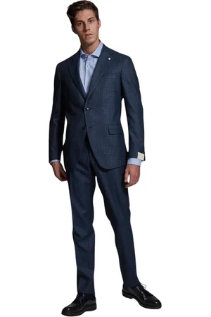 LUIGI BIANCHI MANTOVA Garnitury, Mężczyzna, Niebieski, L, Elegancka Sukienka