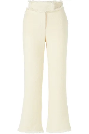 Alberta Ferretti Spodnie, Kobieta, Biały, S, Wide Jeansy