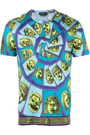 VERSACE Koszulki, Mężczyzna, Niebieski, S, Koszulki i Pola