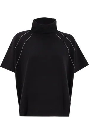 LE TRICOT PERUGIA Swetry, Kobieta, Czarny, S, Len, Turtlenecks