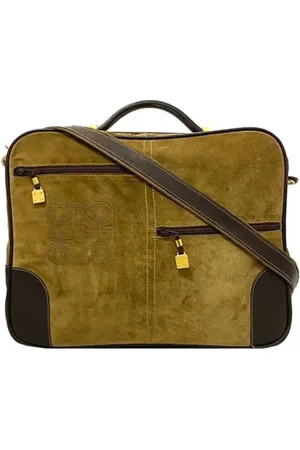 Loewe Pre-owned, Kobieta, brązowy, ONE SIZE, Zamsz, Pre-owned Suede briefcases
