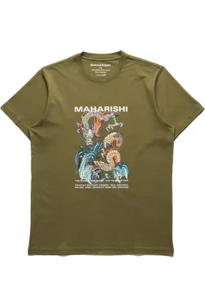 Maharishi Koszulki, Mężczyzna, Zielony, S, Organiczny T-shirt z Podwójnymi Smokami