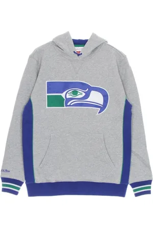 Mitchell & Ness Bluzy, Mężczyzna, Szary, S, Hoodie NFL Pinnacle Heavyweight polarowa z kapturem morza