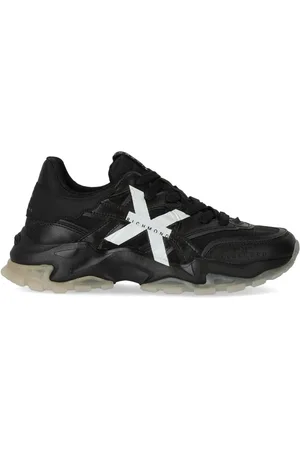 John Richmond Buty, Mężczyzna, Czarny, 41 EU, Czarne Skórzane Sneakersy z Logo Richmond X