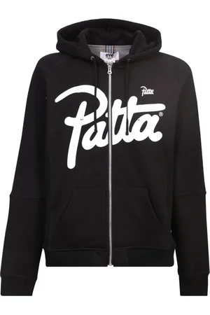 JUNYA WATANABE Bluzy, Mężczyzna, Czarny, M, Bluza z kapturem Patta-Print