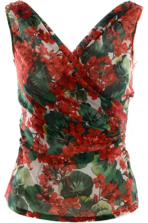 Dolce & Gabbana Koszulki, Kobieta, Czerwony, L, Luksusowy bezrękawnik dla kobiet