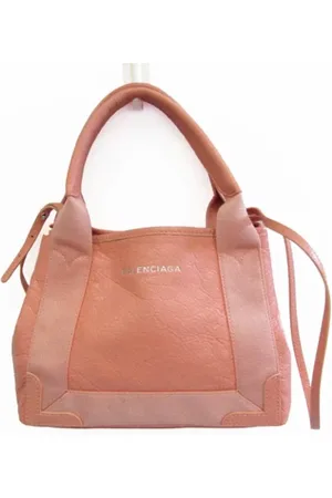 Balenciaga Pre-owned, Kobieta, Różowy, ONE SIZE, Len, Używany Różowy Skórzany Balenciaga Cabas