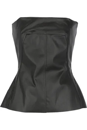 Rick Owens Koszulki, Kobieta, Czarny, M, Bawełna, Czarny bawełniany top z prostym dekoltem