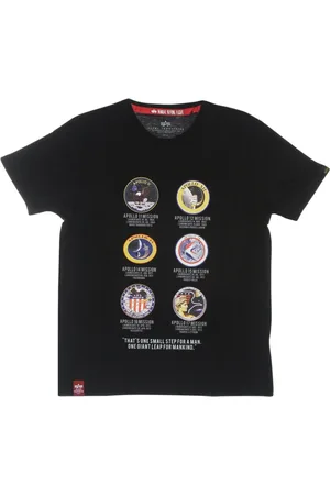 Alpha Industries Koszulki, Mężczyzna, Czarny, M, Apollo Mission Tee - Czarny